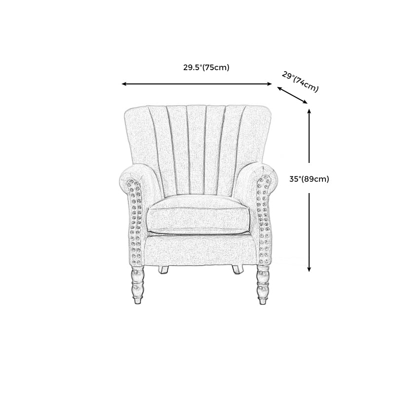 Chaise de garniture de tête de clou 29.5 "L x 29.1" W x 35 "H Chaise de cadre en bois massif pour salon