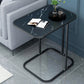Glam Black/White Wood Side Table Stainless Steel Frame End Table