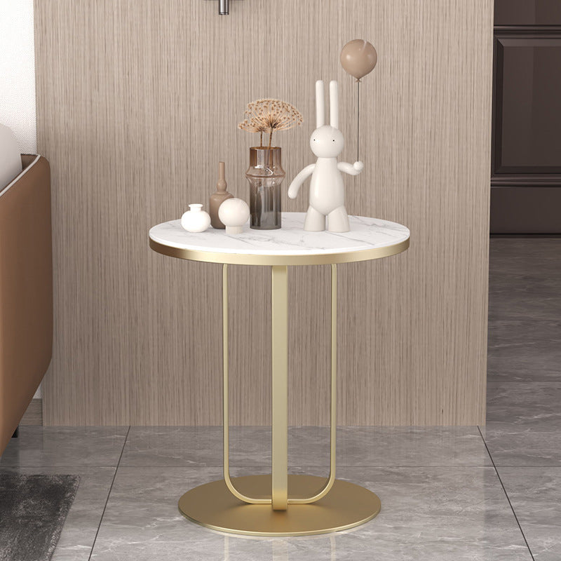 Tavola moderna del lato rotondo 21,5 "tavolo da piedistallo alto in bianco