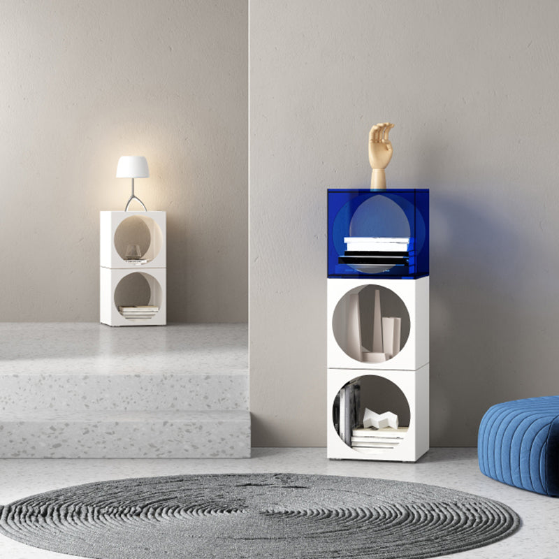 Square Acrylic Side Table 13.78" W x 13.78" H End Table with Storage