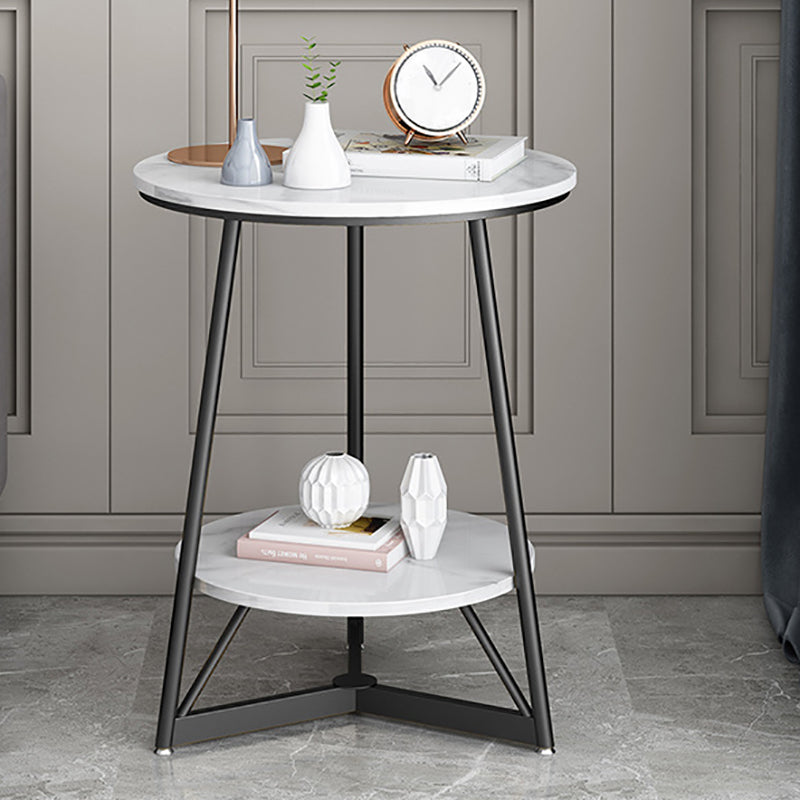 Tavolino arrotondato grigio/bianco tavola arrotondata grigia/bianca in legno di lastra di roccia moderna