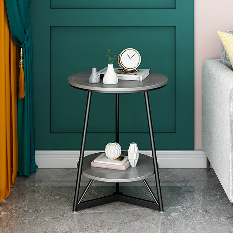 Tavolino arrotondato grigio/bianco tavola arrotondata grigia/bianca in legno di lastra di roccia moderna