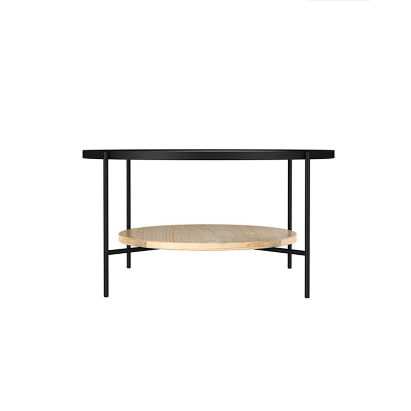 Table basse rond avec des accents en bois nordique