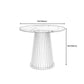 Mesa de centro moderna de pizarra maciza, mesa de cóctel redonda de hierro en blanco/negro