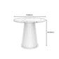 Mesa de centro moderna de pizarra maciza, mesa de cóctel redonda de hierro en blanco/negro
