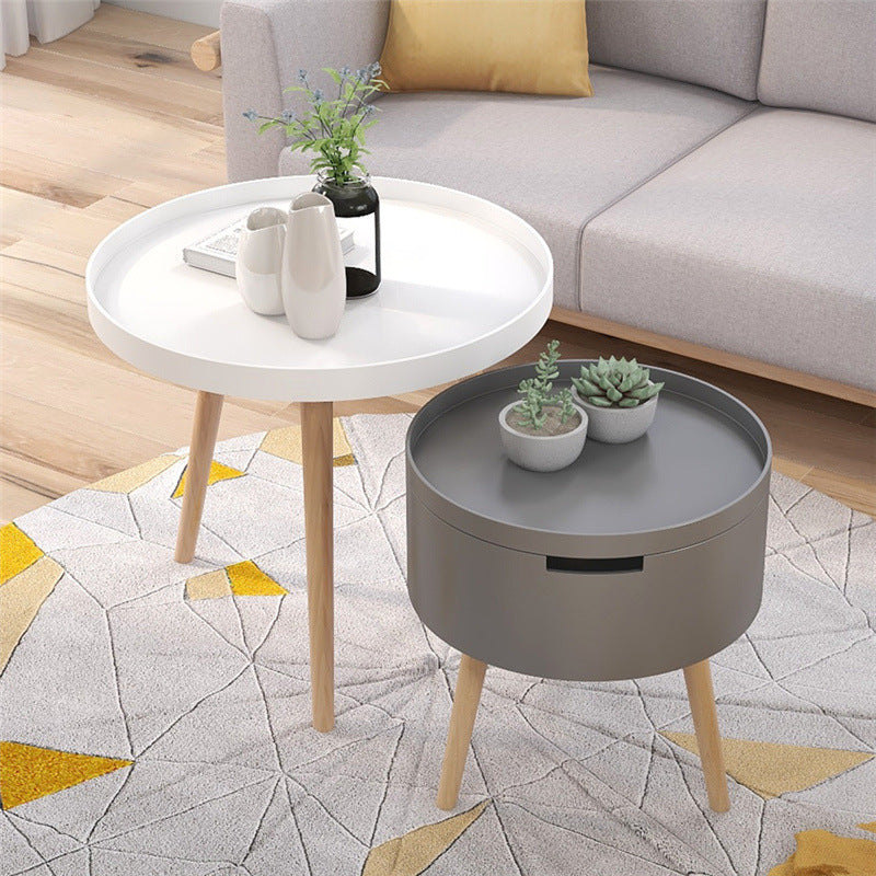 3 Legs 2 Round Coffee Table Contemporary Wood Coffee Table Set Gray-White Clearhalo 'Coffee & Accent Tables' 'Coffee Tables' 'coffee_tables' 'furn' 'furn_coffee_tables' 'Furniture' 'Living Room Furniture' 5312512