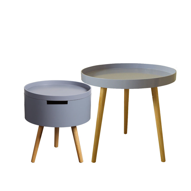 3 Legs 2 Round Coffee Table Contemporary Wood Coffee Table Set Grey Clearhalo 'Coffee & Accent Tables' 'Coffee Tables' 'coffee_tables' 'furn' 'furn_coffee_tables' 'Furniture' 'Living Room Furniture' 5312515