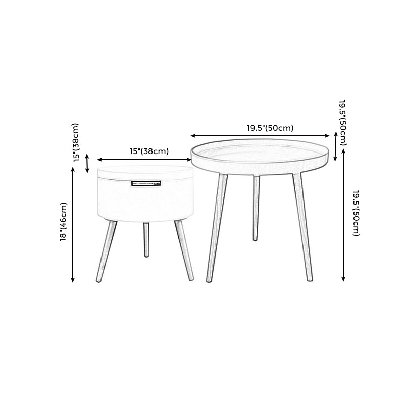 3 Legs 2 Round Coffee Table Contemporary Wood Coffee Table Set Clearhalo 'Coffee & Accent Tables' 'Coffee Tables' 'coffee_tables' 'furn' 'furn_coffee_tables' 'Furniture' 'Living Room Furniture' 5312524