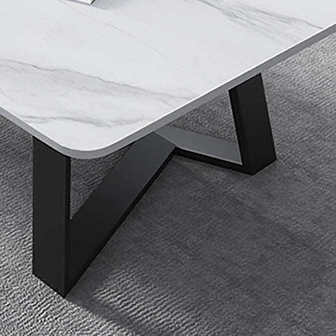 Mesa de centro rectangular contemporánea Mesa de cóctel de mármol con caballete