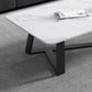 Mesa de centro rectangular contemporánea Mesa de cóctel de mármol con caballete