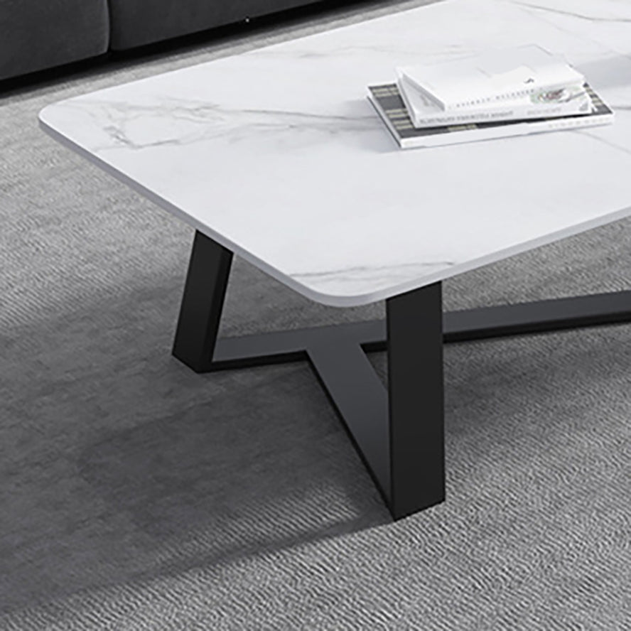 Mesa de centro rectangular contemporánea Mesa de cóctel de mármol con caballete