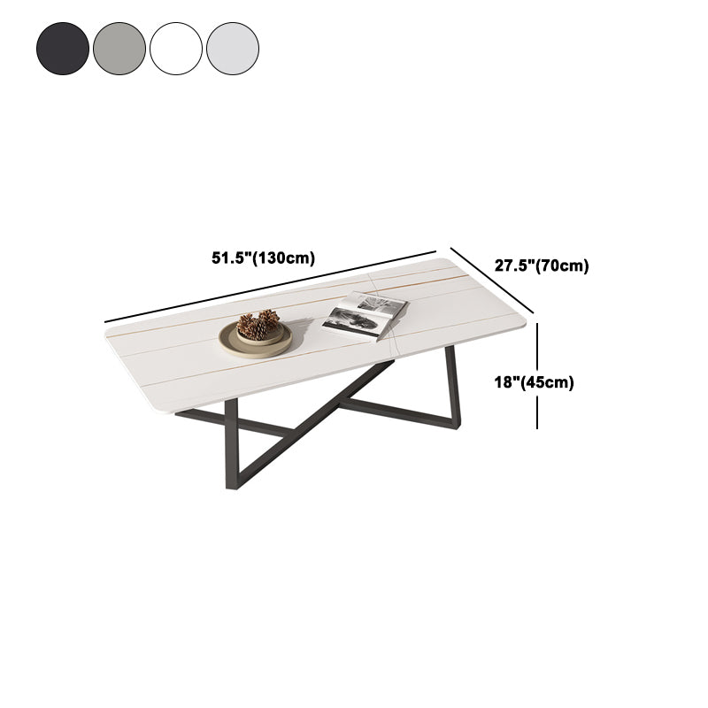 Mesa de centro rectangular contemporánea Mesa de cóctel de mármol con caballete