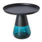 Mid-century Modern Metal Tray Top Glass Base Round Coffee Table