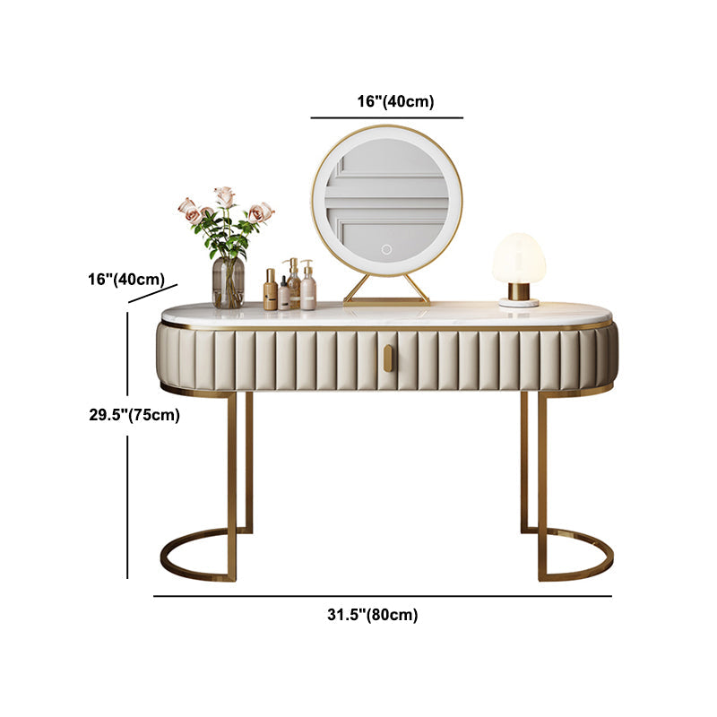 Schlafzimmer Glam Metallic Creme stehende Eitelkeitsveredeltisch Set
