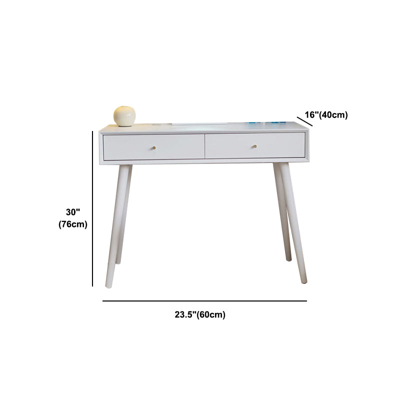 Mirrored Wood Makeup Dressing Table Stool Set White,30.31" H Clearhalo 'Bedroom Furniture' 'furn' 'furn_makeup_vanities' 'Furniture' 'Makeup Vanities' 'makeup_vanities' 5313135