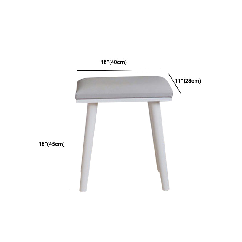 Mirrored Wood Makeup Dressing Table Stool Set White,30.31" H Clearhalo 'Bedroom Furniture' 'furn' 'furn_makeup_vanities' 'Furniture' 'Makeup Vanities' 'makeup_vanities' 5313142