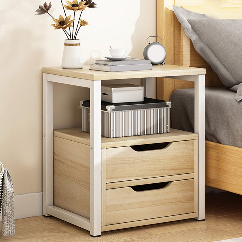 Moderne Holznachtständer 19,6 "hoher Metallrahmen Nachttisch mit Schublade