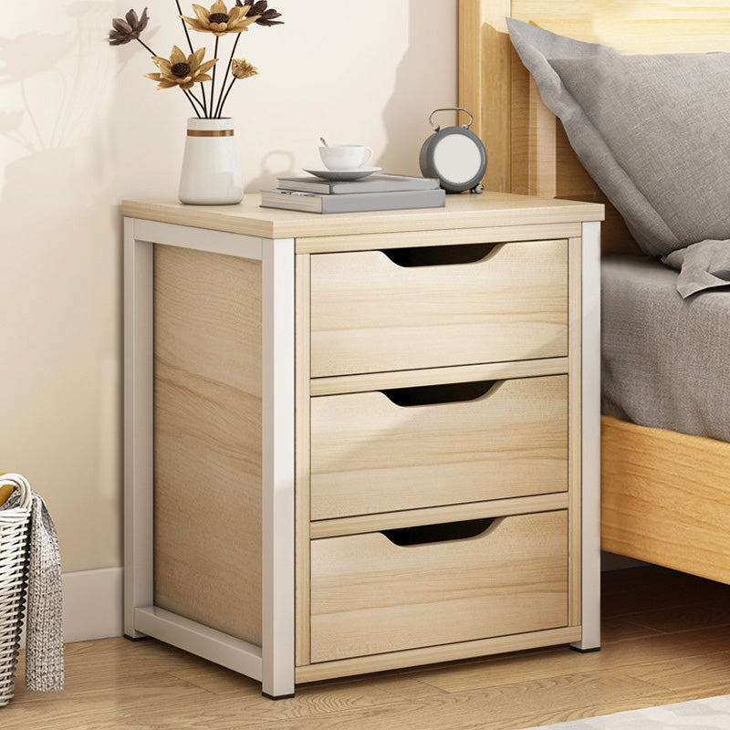Moderne Holznachtständer 19,6 "hoher Metallrahmen Nachttisch mit Schublade
