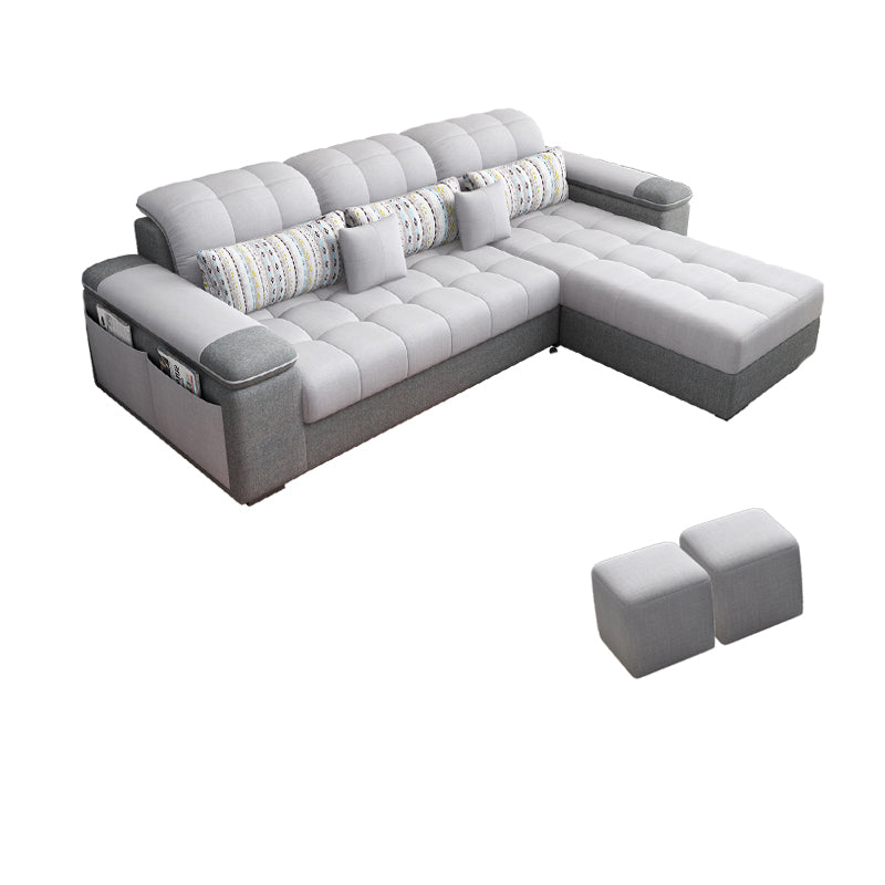 Contemporary Pillow Top Arm Furniture Sectionals in Grey for 3/4/5 People