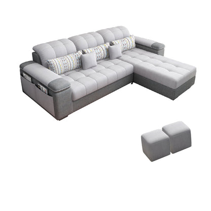 Contemporary Pillow Top Arm Furniture Sectionals in Grey for 3/4/5 People