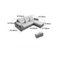 Contemporary Pillow Top Arm Furniture Sectionals in Grey for 3/4/5 People