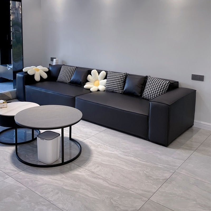 Vlekbestendige stationaire faux lederen woonkamer vierkante arm bank