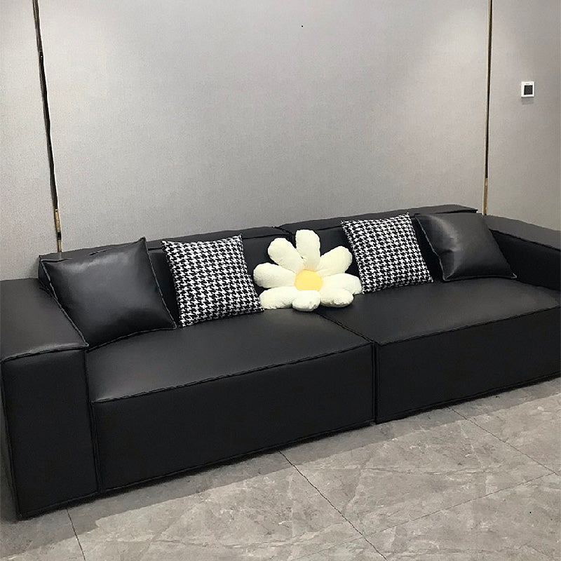 Vlekbestendige stationaire faux lederen woonkamer vierkante arm bank