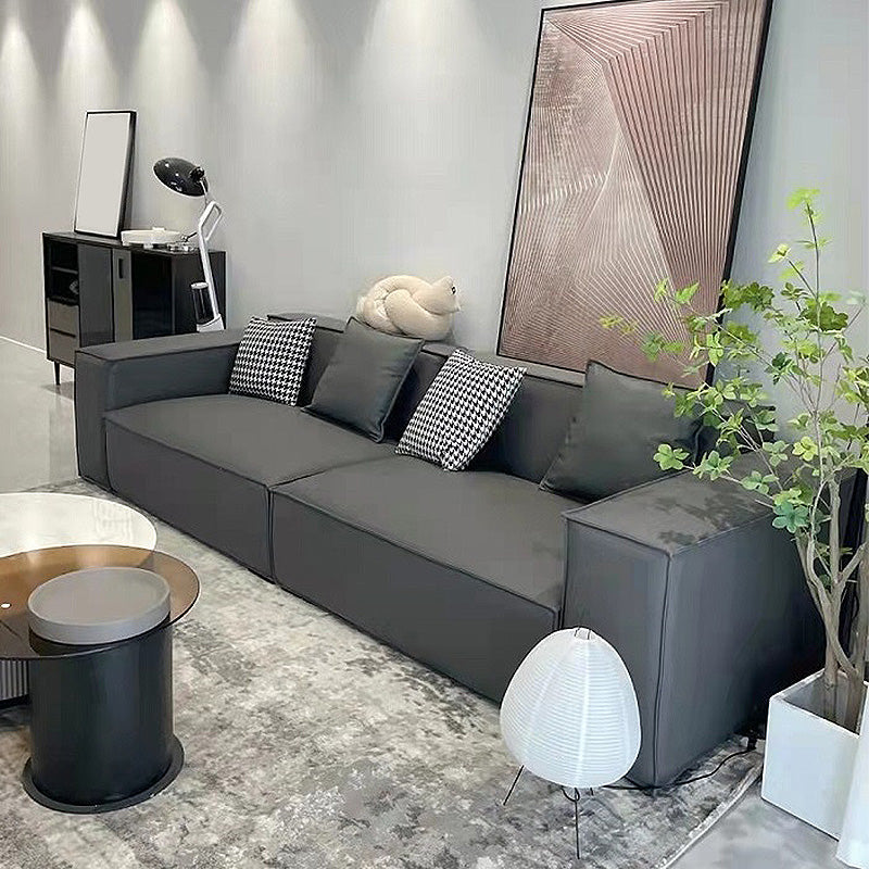 Vlekbestendige stationaire faux lederen woonkamer vierkante arm bank