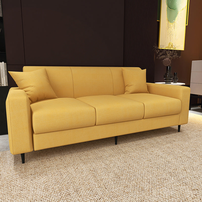 Banco de settee de brazo cuadrado de mezcla de algodón de algodón contemporáneo