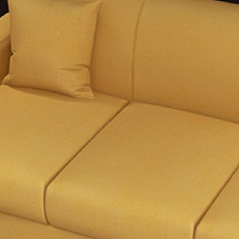 Banco de settee de brazo cuadrado de mezcla de algodón de algodón contemporáneo