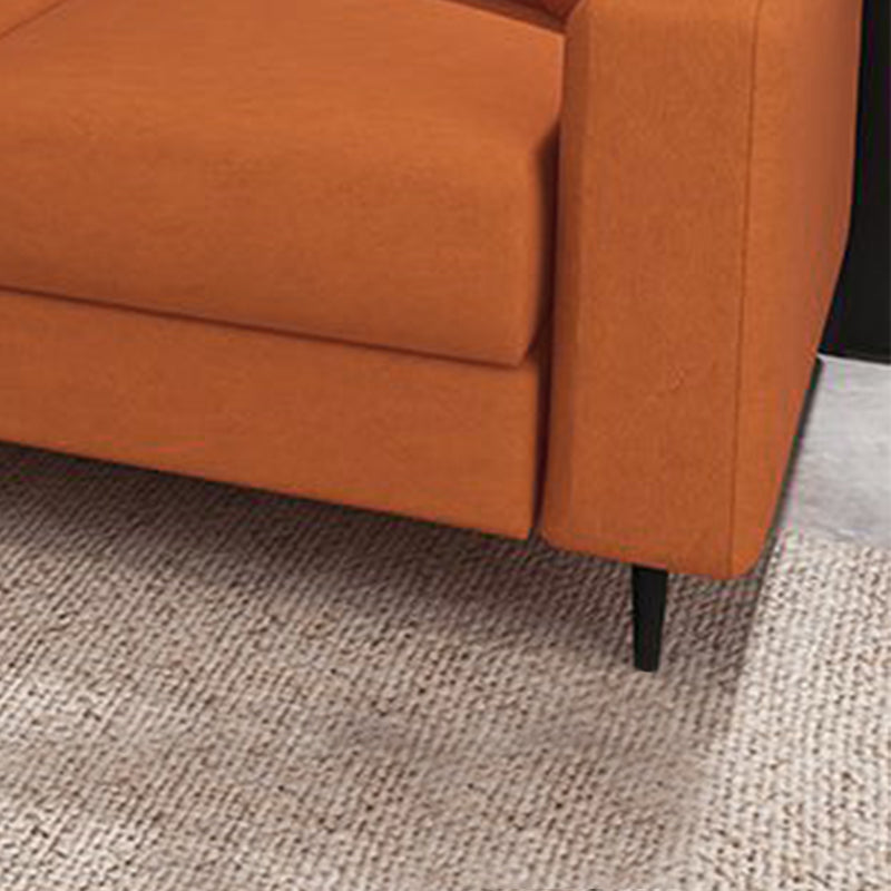 Banco de settee de brazo cuadrado de mezcla de algodón de algodón contemporáneo