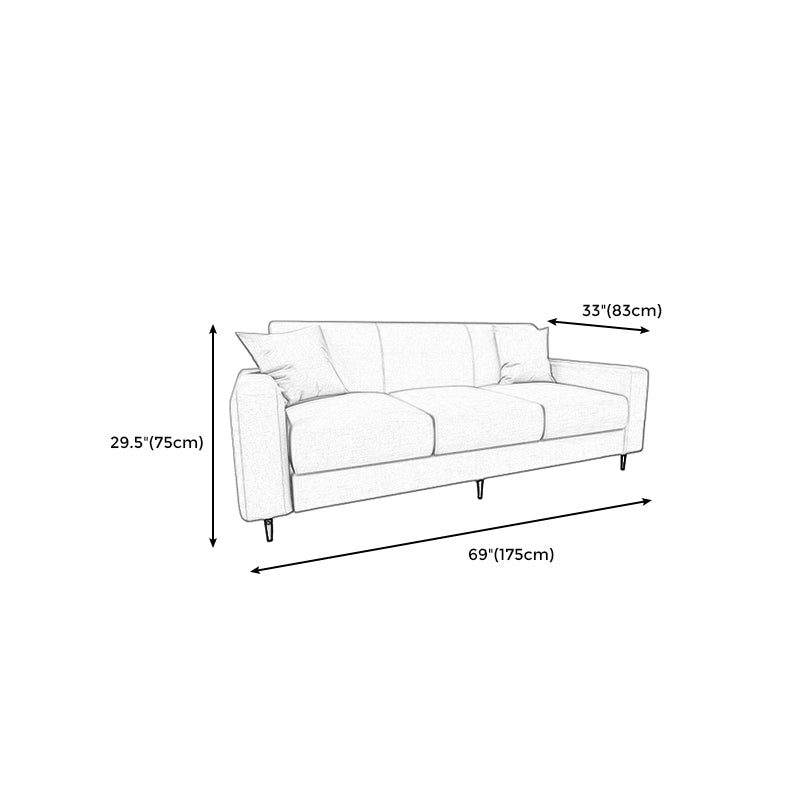 Banco de settee de brazo cuadrado de mezcla de algodón de algodón contemporáneo