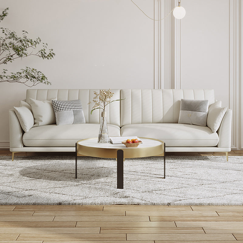 Stationary White Stain Resistant Living Room Pillow Top Arm Standard Settee Clearhalo 'furn' 'furn_sofas' 'Furniture' 'Living Room Furniture' 'Sofa' 'sofas' 5313582