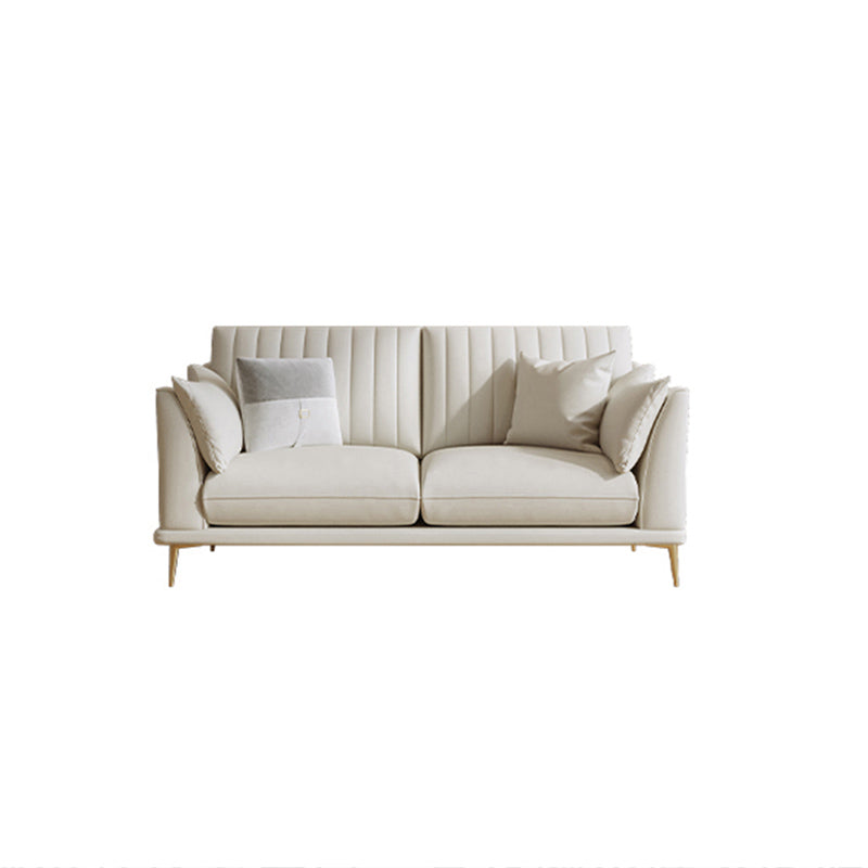 Stationary White Stain Resistant Living Room Pillow Top Arm Standard Settee 75"L x 35"W x 31"H Clearhalo 'furn' 'furn_sofas' 'Furniture' 'Living Room Furniture' 'Sofa' 'sofas' 5313587