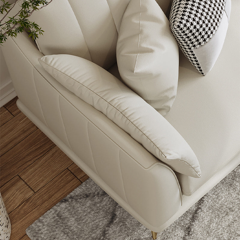 Stationary White Stain Resistant Living Room Pillow Top Arm Standard Settee Clearhalo 'furn' 'furn_sofas' 'Furniture' 'Living Room Furniture' 'Sofa' 'sofas' 5313592