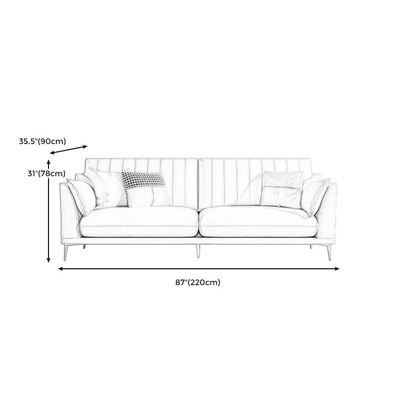 Stationary White Stain Resistant Living Room Pillow Top Arm Standard Settee Clearhalo 'furn' 'furn_sofas' 'Furniture' 'Living Room Furniture' 'Sofa' 'sofas' 5313594