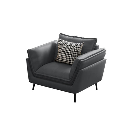 コンテンポラリークッション標準的な埋め込み式アームリビングルームフェイクレザーソファ