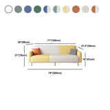 Contemporary Square Arm Sofa Couch Faux Leather/Linen Settee Couch Clearhalo 'furn' 'furn_sofas' 'Furniture' 'Living Room Furniture' 'Sofa' 'sofas' 5313629