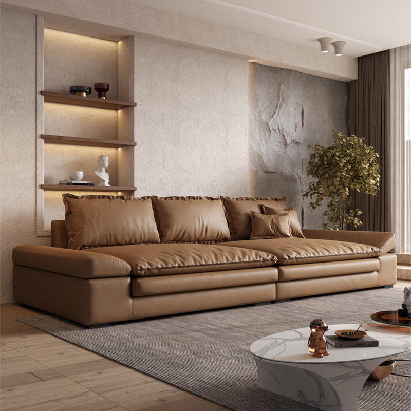 Cuscini marroni scuri contemporanei sedute a braccio quadrato standard