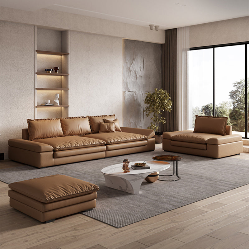 Cuscini marroni scuri contemporanei sedute a braccio quadrato standard