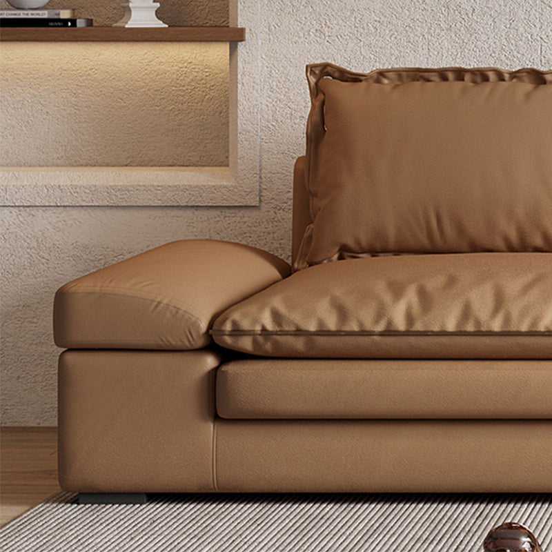 Cuscini marroni scuri contemporanei sedute a braccio quadrato standard