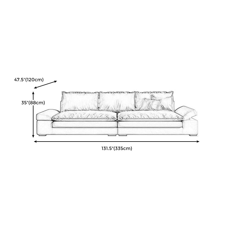 Cuscini marroni scuri contemporanei sedute a braccio quadrato standard