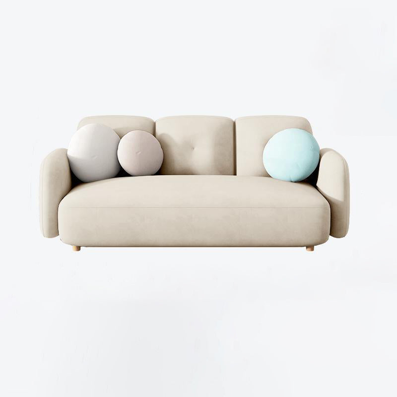 ベルベットとフェイクレザーソファソファ縫製枕バックセッピーソファ