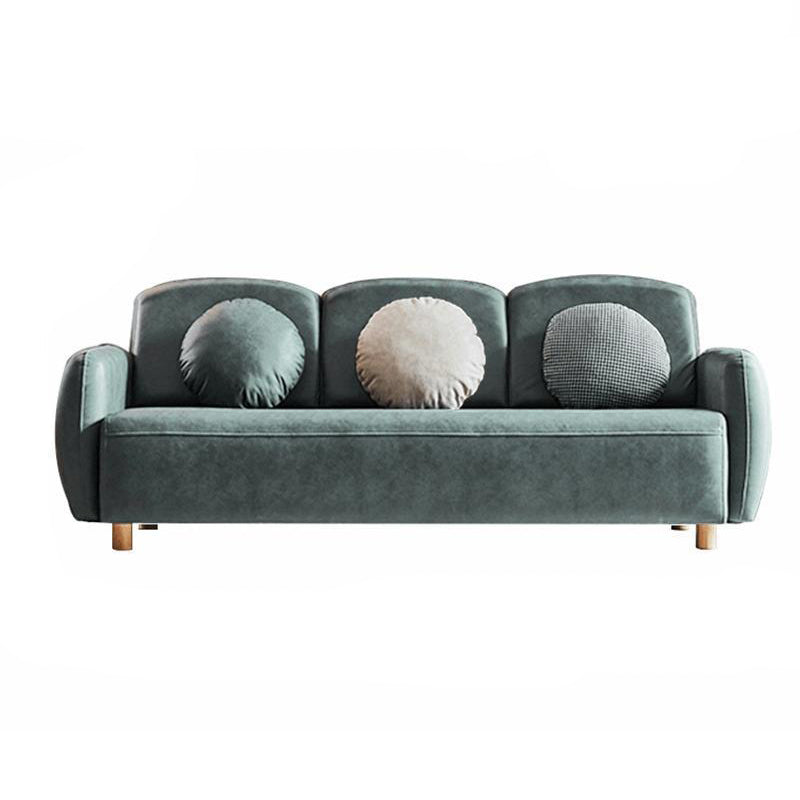 ベルベットとフェイクレザーソファソファ縫製枕バックセッピーソファ