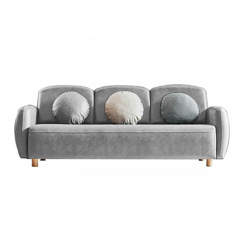 ベルベットとフェイクレザーソファソファ縫製枕バックセッピーソファ