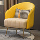 Faux Leather Chair 25.59" L x 25.59" W x 31.10" H Arms Included Chair Yellow White Clearhalo 'Accent Chairs' 'accent_chairs' 'Chairs & Seating' 'furn' 'furn_accent_chairs' 'Furniture' 'Living Room Furniture' 5313931