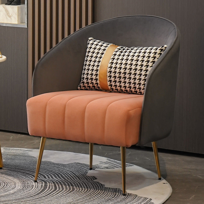 Faux Leather Chair 25.59" L x 25.59" W x 31.10" H Arms Included Chair Gray-Pink Clearhalo 'Accent Chairs' 'accent_chairs' 'Chairs & Seating' 'furn' 'furn_accent_chairs' 'Furniture' 'Living Room Furniture' 5313933