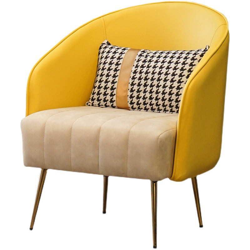 Faux Leather Chair 25.59" L x 25.59" W x 31.10" H Arms Included Chair Clearhalo 'Accent Chairs' 'accent_chairs' 'Chairs & Seating' 'furn' 'furn_accent_chairs' 'Furniture' 'Living Room Furniture' 5313938