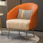 Faux Leather Chair 25.59" L x 25.59" W x 31.10" H Arms Included Chair Orange White Clearhalo 'Accent Chairs' 'accent_chairs' 'Chairs & Seating' 'furn' 'furn_accent_chairs' 'Furniture' 'Living Room Furniture' 5313939