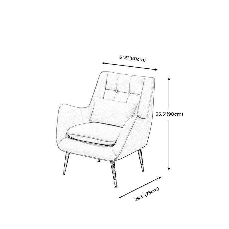 Modern 30.7" Wide Barrel Accent Chair with Basic Four Legs for Bedroom and Living Room